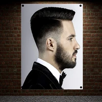 best messy hairstyles for men barber shop decor wall sticker haircut beard posters banner flag wall chart flag canvas painting