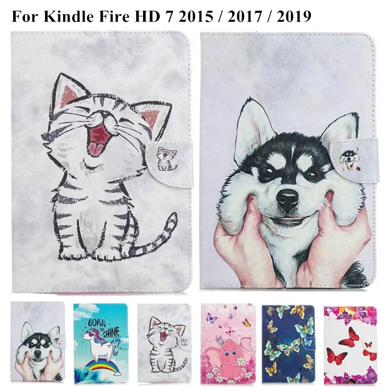 Чехол для Funda Amazon Kindle Fire 7 2015 2017 2019 чехол планшета 9 поколения|Чехлы планшетов и