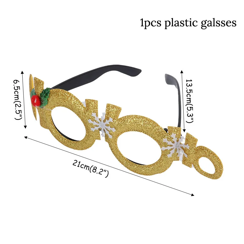 1pcs glasses Новогодние очки Счастливого Нового года Счастливого Рождества фоторамка реквизит Navidad Рождественская декоративная фотобудка new year noel - Цвет: 1pcs glasses