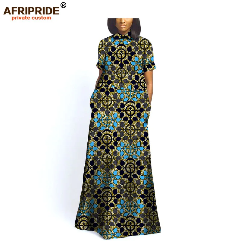 Осеннее элегантное вечернее платье для женщин AFRIPRIDE, индивидуальное вечернее платье в пол с коротким рукавом в африканском стиле A722567 - Цвет: 532J