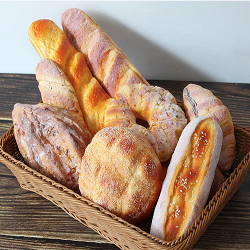 Artificial Fake Bread Ornament Simulation Bread Photo Props French Baguette Cake Bakery Model Kitchen Home Decor Kid Toy Donuts