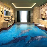 3d floor sticker dolphin ocean world bathroom living room waterproof tiles vinyl floor stickers mural
