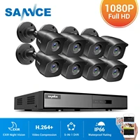 sannce 8ch 1080p lite video security system 5in1 1080n dvr with 4x 8x 1080p outdoor waterproof surveillance cameras kit cctv set