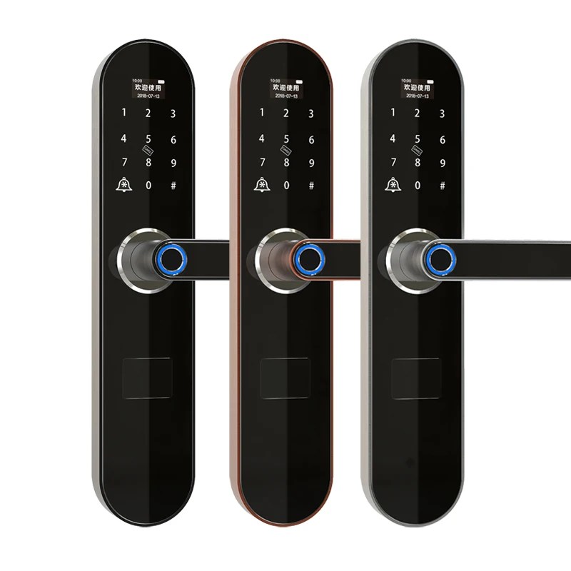 Fingerprint Lock Smart Card Digital Code Electronic Door Home Security Support APP Remotely Control Front Rear Panel | Безопасность и