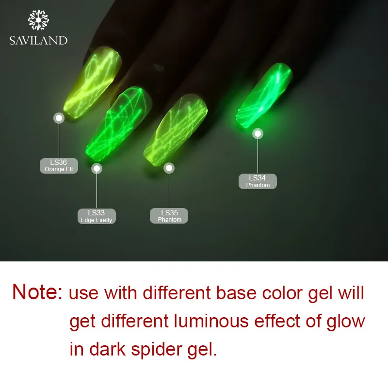 SAVILAND светится в темноте паучий гель для ногтей Радужный креативный