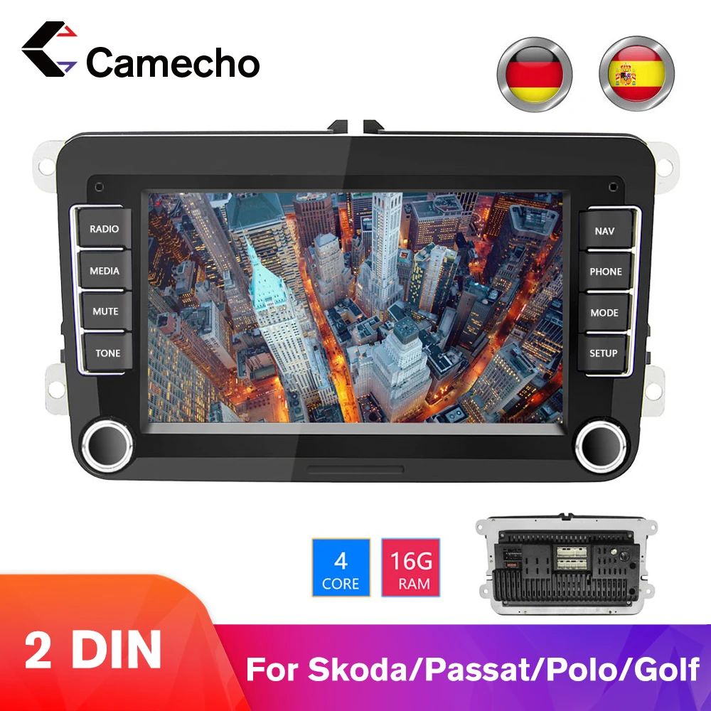 Camecho автомобильный Android 8 1 2 Din радио GPS мультимедиа авторадио для Volkswagen Skoda golf 5 passat