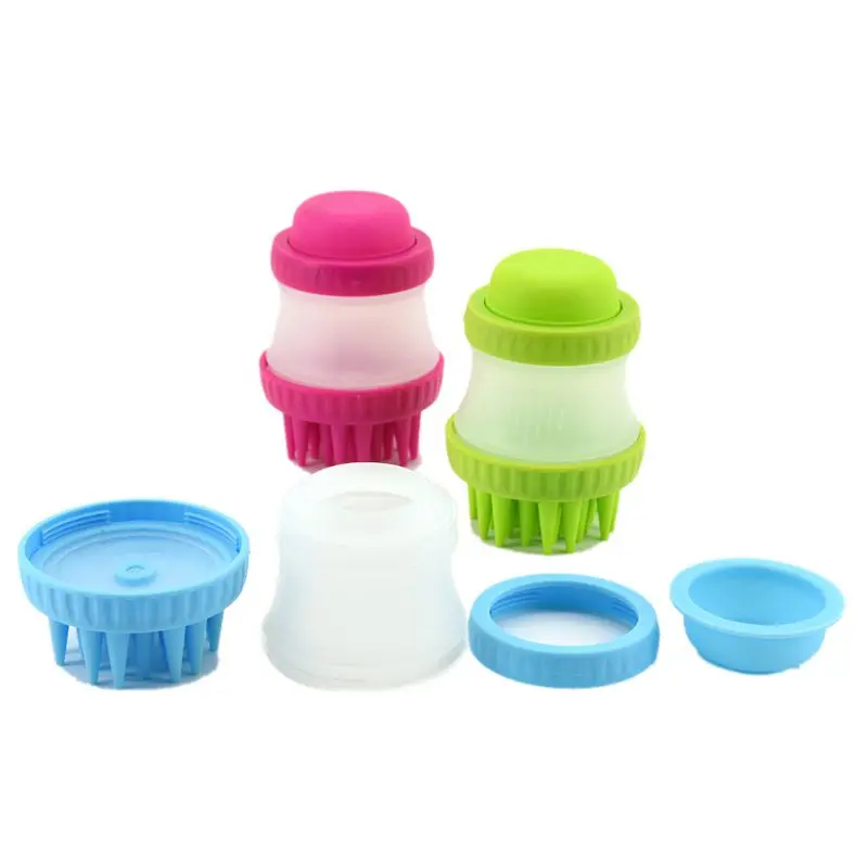 

Pet Shampoo Cleaning Dog Bath Brush Foot Wash Silicone Massage Decontamination Storage Grooming Brush SPA Beauty Comb