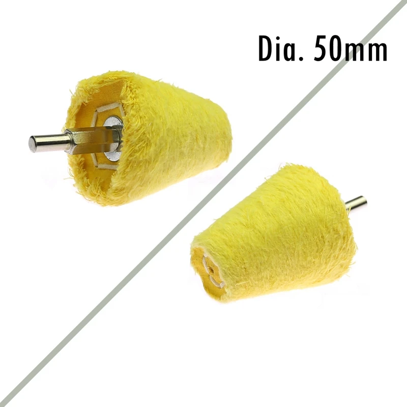 50mm yellow Taper 1 шт. сверло для полировки хлопка Полировка Швабра колесо для ювелирных изделий Дерево Стекло Металл мелкая зеркальная полировка - Цвет: 50mm yellow Taper