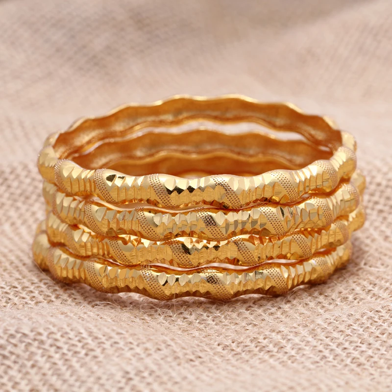 24K браслет в дубайском стиле для женщин/девочек золотой цвет африканский Ближний