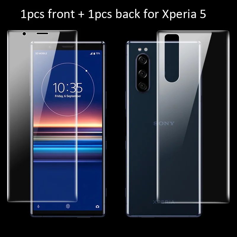 1xfront 1xback Imak Гидрогелевая пленка для sony Xperia 1 5 Защитная Прозрачная Олеофобная пленка - Цвет: 1xfront 1xback