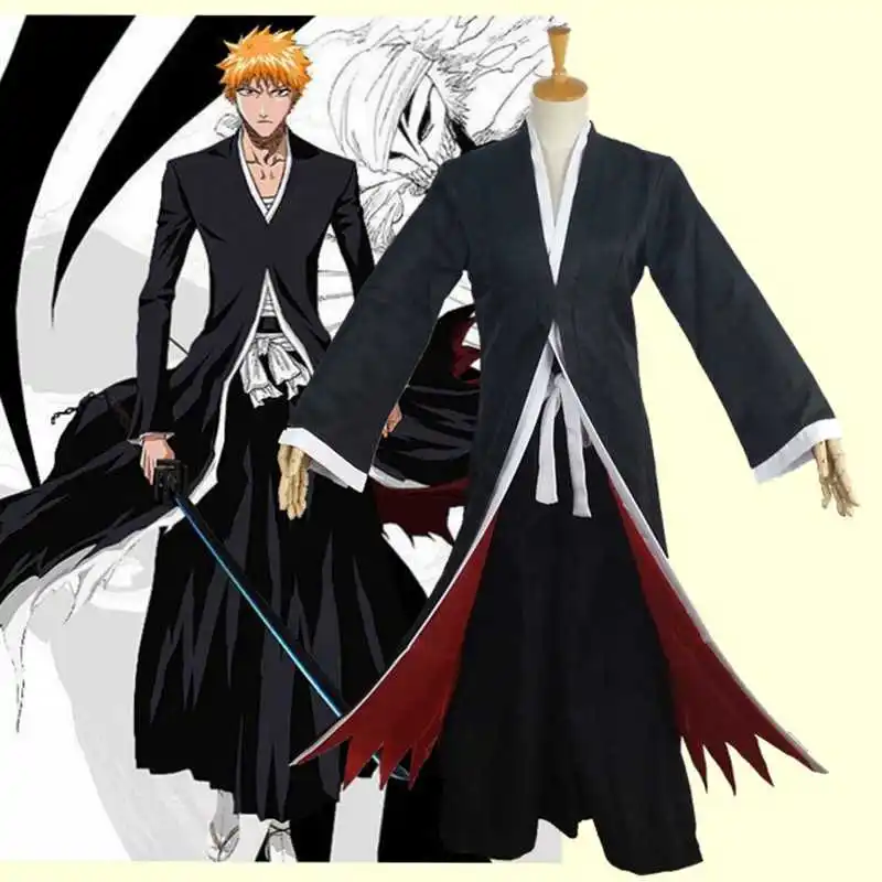 

Аниме отбеливатель Kurosaki Ichigo Fullbring новый костюм Bankai Look Косплей Костюм Хэллоуин карнавал призрак костюм Бесплатная доставка