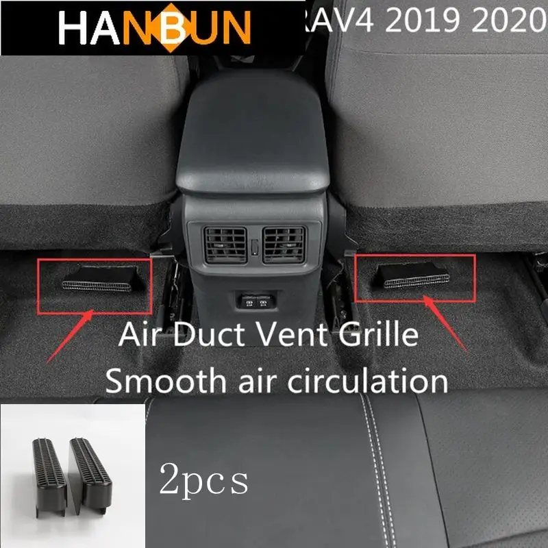 

2pcs Car Under Seat Outlet Heater Floor Air Duct Vent Grille Air Conditioner Cover Net For Toyota RAV4 2019 2020