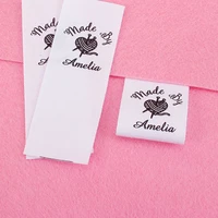 knitting label personalized brand clothing tags logo business name sewing gift white fabric knitting crochet md5036