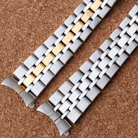 19mm silver gold arc mouth oyster fold deployment clasp watch band strap bracelet for prince series watch part diy replace
