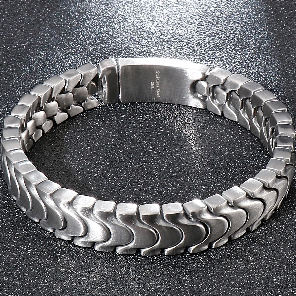 

Titanium Bracelet Men 12MM Matte Stainless Steel Men's On Hand Bands Bracelets Male Jewellery Iron Mannen Armband Wholesale Drop