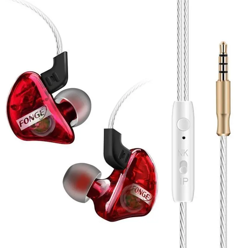 

Fonge Transparent T01 In-Ear Earphone Subwoofer Stereo Bass Earbuds Headset with Mic for HTC Huawei smart phone