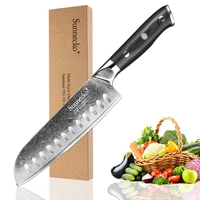 sunnecko premium 7 inch santoku knife japanese vg10 73 layers damascus steel blade kitchen knives meat cutter tool g10 handle