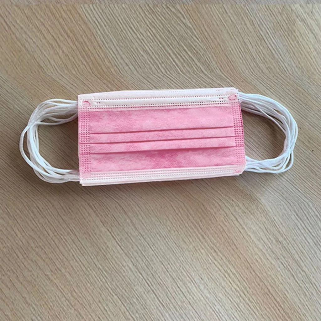 

Headband 50PCS Women Man Solid Mask Disposable Face Mask 3Ply Ear Loop AntiPM2.5 Mask # mascarillas mscara