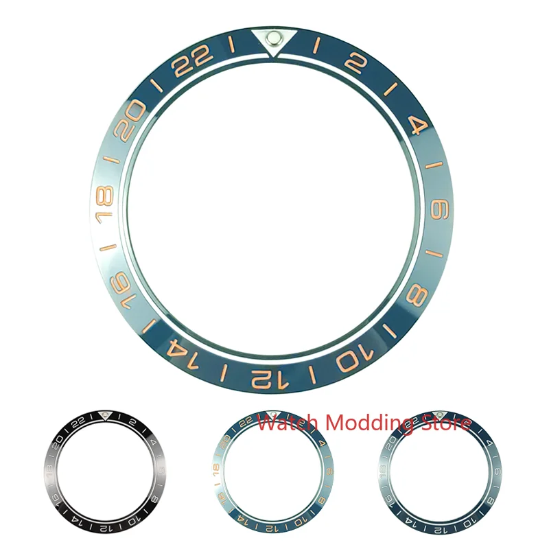 41 5 мм GMT 24 часа синий/черный керамический Безель вставка светящийся Pip подходит