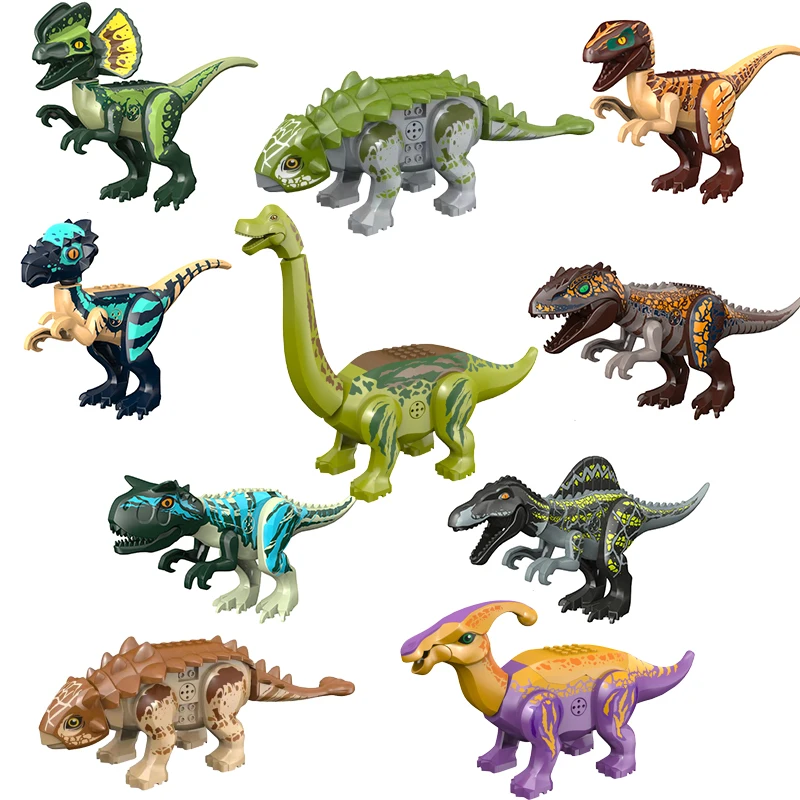 قفل كتل كبيرة الجوراسي ديناصور ألعاب مكعبات البناء بارك متوافق العلامة التجارية الرئيسية هدية محاكاة الحيوان ريكس صوت صبي الاطفال