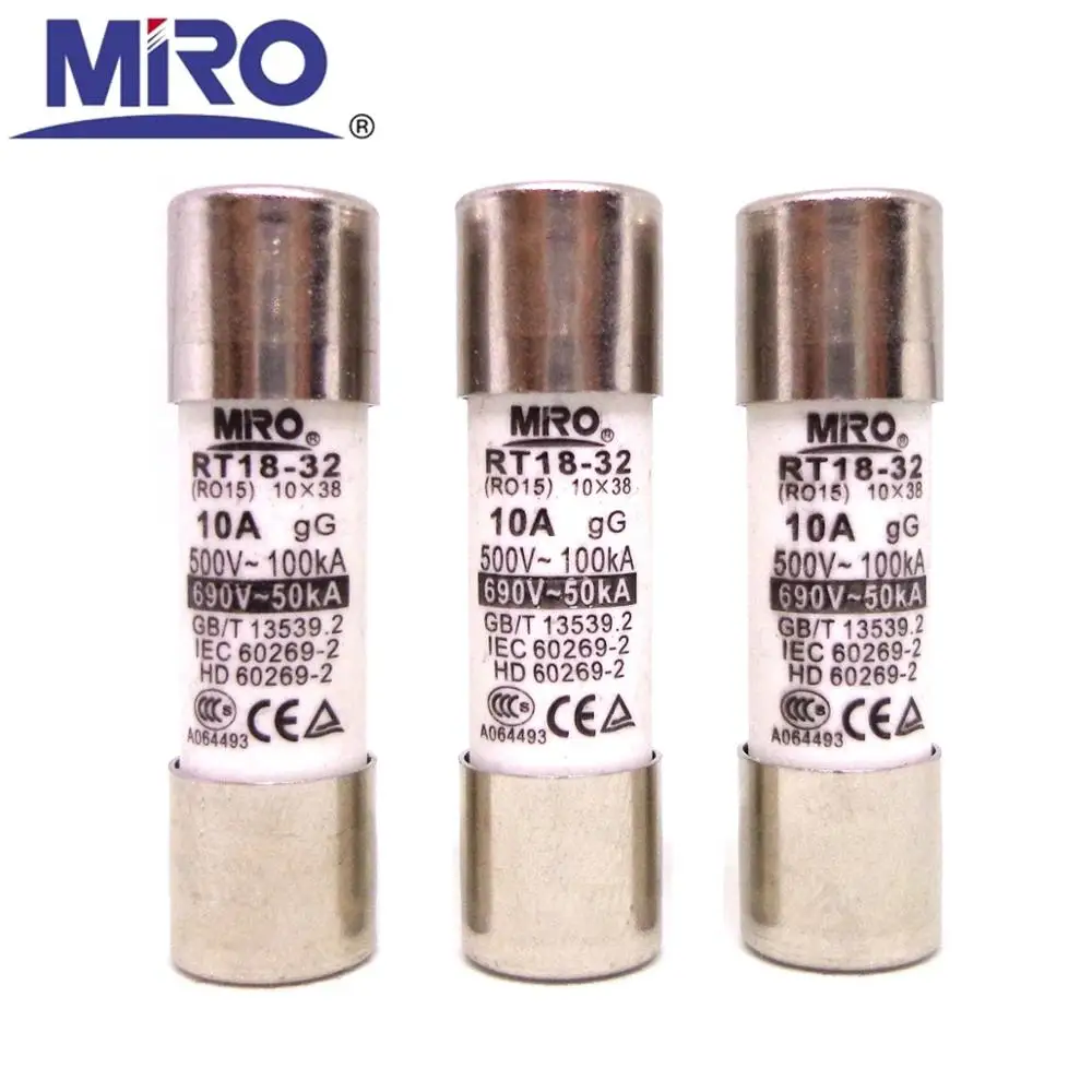 

20 шт., быстродействующие керамические Предохранители, 500 в, 10x38 мм