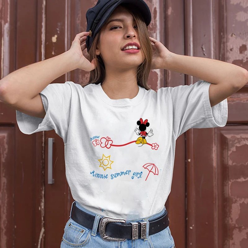 

Women Disney Mickey Mouse Clothes Cotton T-shirts Short Sleeve Soft T Shirt Summer Family Clothing Baby Parent-child Outfit Tops