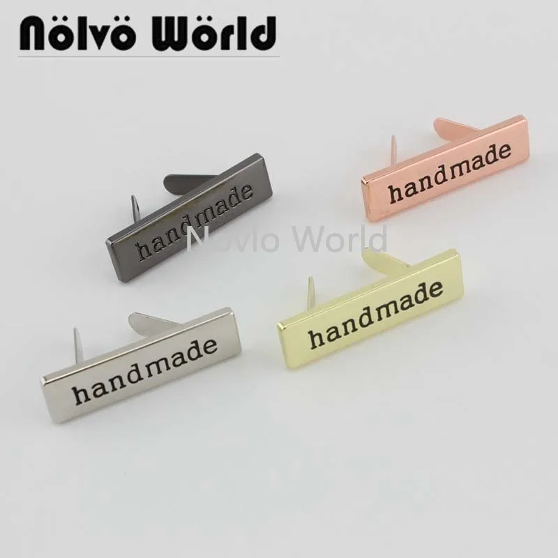 10-50 pieces 4 finish 36X10mm Decorative Handmade Label For Purse Handbag Sewing Bag Metal Labels | Багаж и сумки