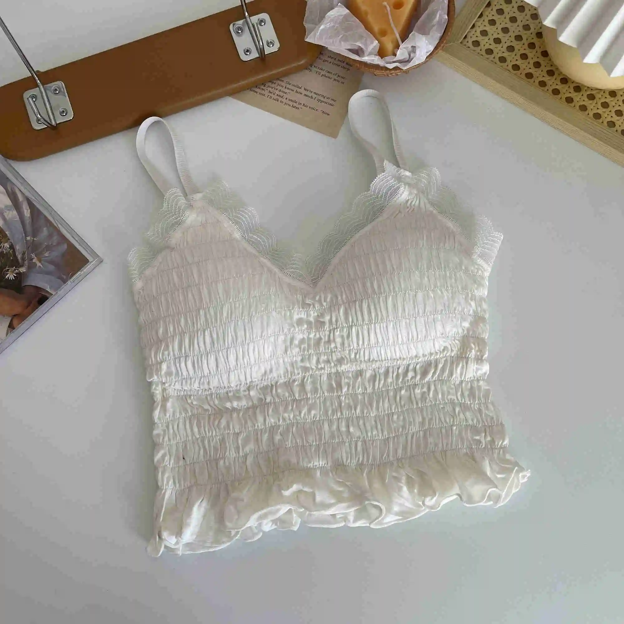 

Lace Stringy Selvedge Small Sling Vest for Women
