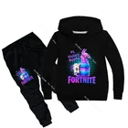 Детский спортивный костюм Fortnite для мальчиков и девочек, комплект одежды для мальчиков, толстовка с капюшоном Battle Royale, штаны, детская одежда, повседневный тонкий спортивный костюм