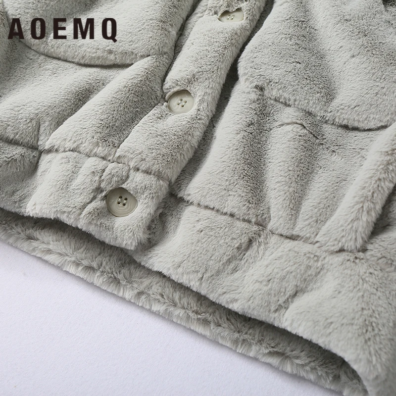 AOEMQ модные пальто мягкие теплые плюс овечья шерсть панк Клубная одежда зимние