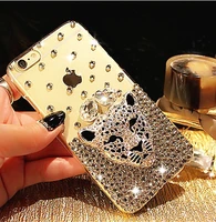 tiger leopard head diamond glitter bling phone cases for xiaomi redmi 10x 9c nfc 8a 7a 5 6 7 8 4x 5a 6a 8a 4 pro leopard coque