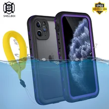 Shellbox IP68 Waterproof Case for iPhone 11 12 Pro Max Shockproof Silicone Case for iPhone X XR XS MAX Transparent Armor Cover