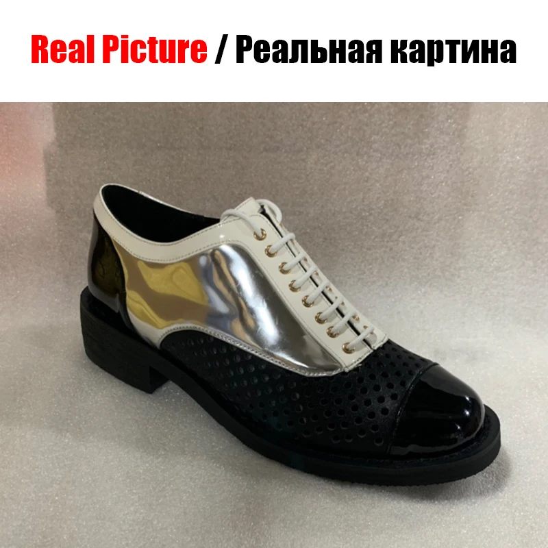 DORATASIA/Новинка; брендовые Роскошные туфли с перфорацией типа «броги»; Женская качественная обувь из натуральной кожи на плоской подошве; сезон лето; коллекция года; дышащая женская повседневная обувь с перфорацией