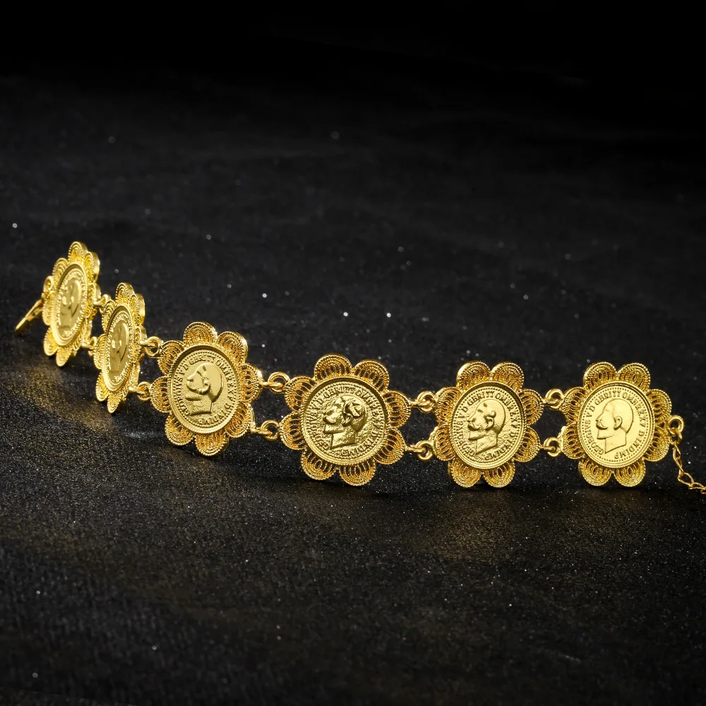 QWC 1913 браслет Джордж в британском стиле меч лошади золотая монета для женщин