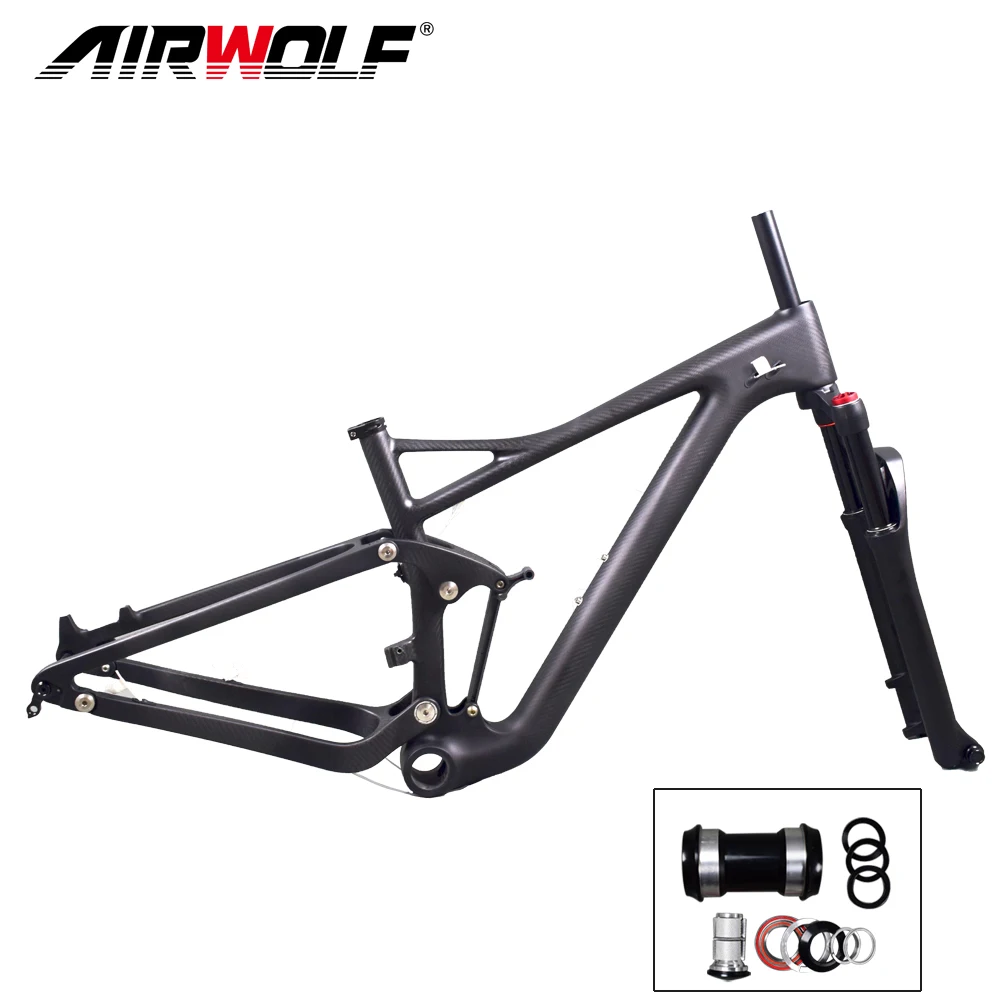 AIRWOLF рама карбоновая для горного велосипеда 29er передняя вилка с амортизацией