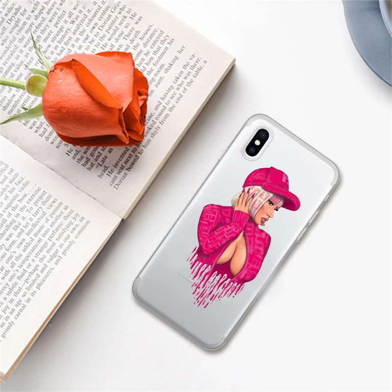 Для iPhone X XR XS Max 7 7Plus 8 8Plus 6 6S Plus 5 5S SE чехол для телефона в стиле Nicki Minaj мягкий