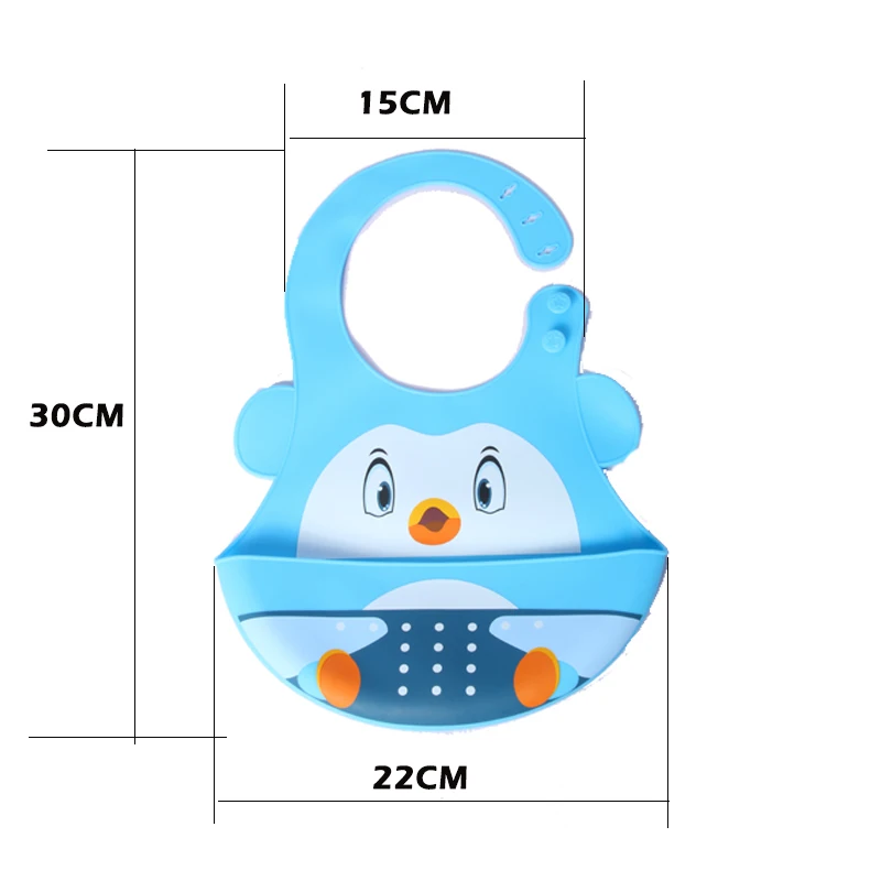 Силиконовые детские нагрудники водонепроницаемые кармашек для риса с принтом