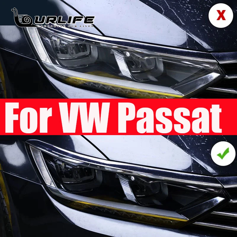 Черная прозрачная защитная пленка из ТПУ для автомобильных фар Volkswagen Passat B8 2018 2019