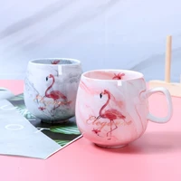 creative marbled ceramic mug flamingo coffee mug tea cup office bar drinkware gift student couple gifts