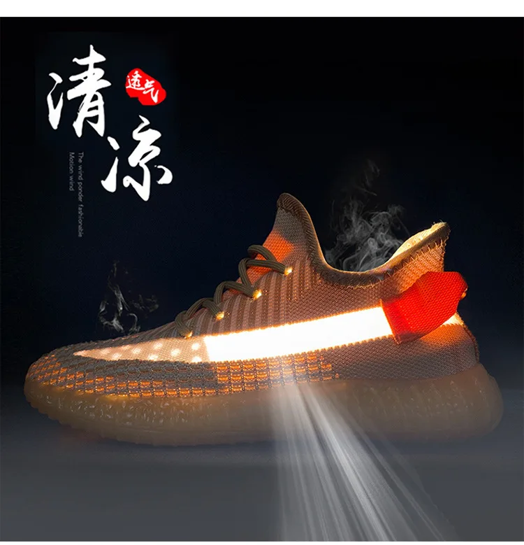 Men's handmade breathable flying woven running striped lace soft bottom sneakers trend wild fashion casual flat shoes