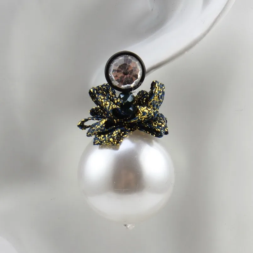 Серьги-подвески женские из искусственного жемчуга ручной работы