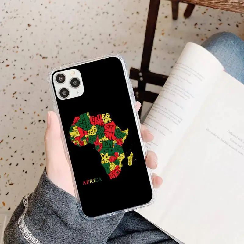 

Africa Map pattern Phone Case Transparent soft For iphone 5 5s 5c se 6 6s 7 8 11 12 plus mini x xs xr pro max