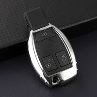smart car key fob cover case holder for mercedes benz x253 w166 w176 w246 w204 w205 w212 w222 w447 c117 x204 x156 x166 silver