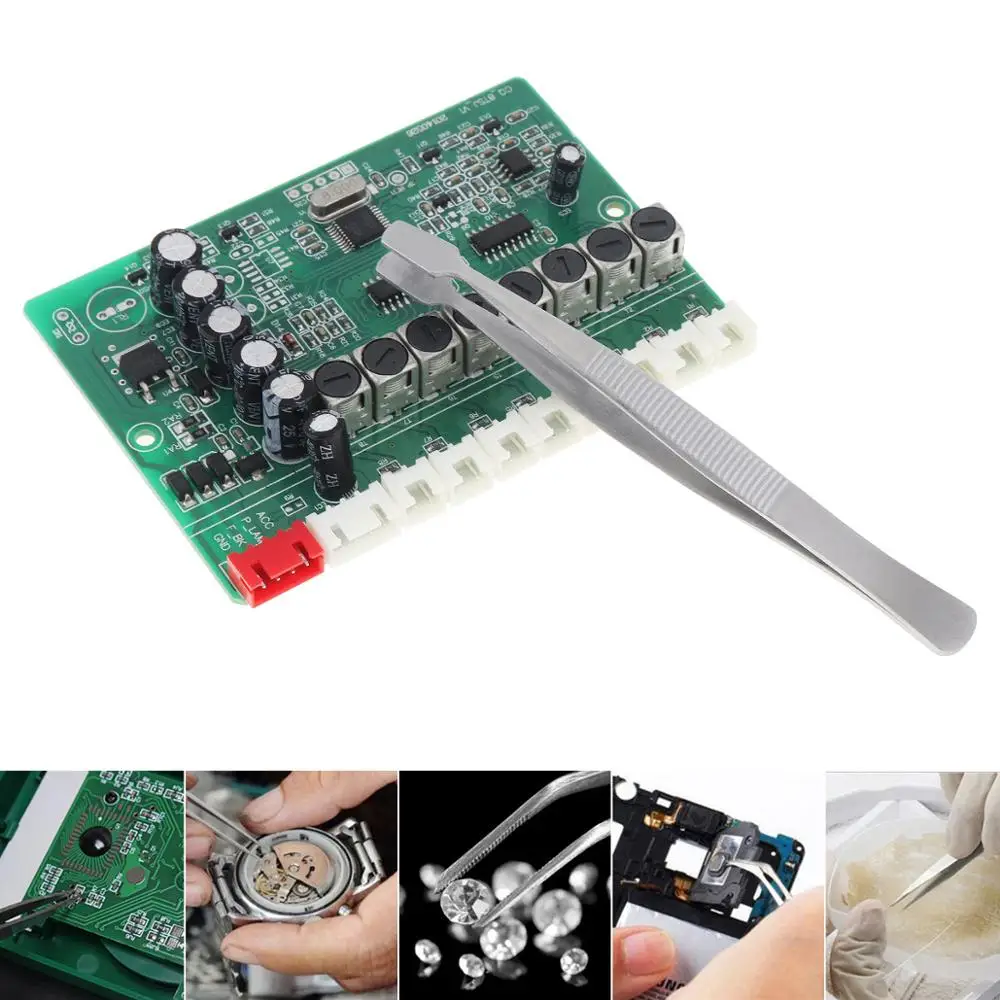 108 мм нержавеющая сталь шлифовальный электронный Пинцет плоский рот