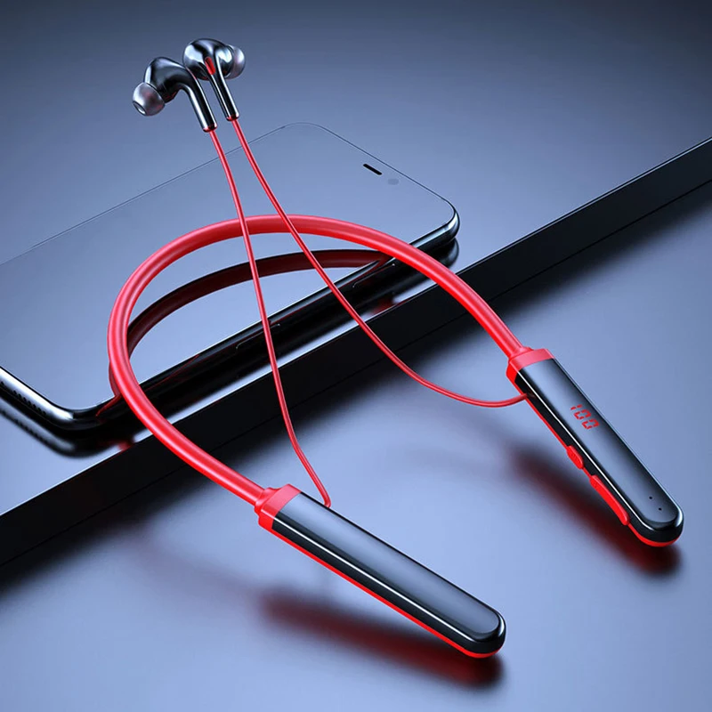 

Neckband Wireless Headphones Bluetooth 5.0 HIFI Stereo HD Call Sports Waterproof Earphone with Microphone
