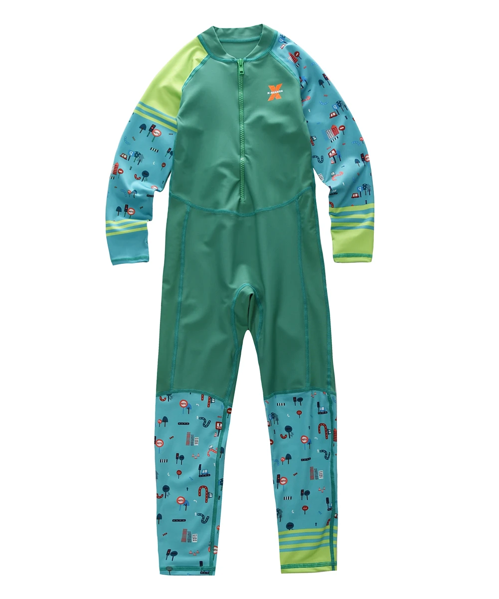 

Hiheart One-Piece Boys Girls Diving Suit Long Sleeves Swimsuit Child Full Body Wetsuit Keep UV Protection Swimwear Surfing Suit