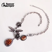 fashion nature sea shell dragonfly pendant chains necklace jewelry bohemian vintage silvercolor jewelry for women xl009