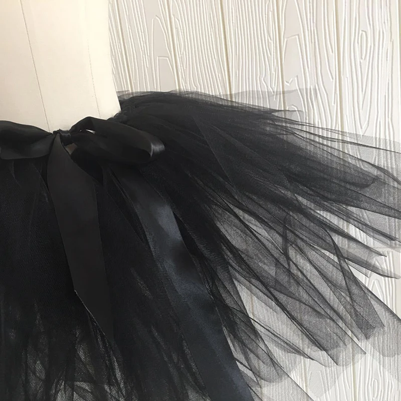 Юбка-пачка Женская черная ручной работы сетчатая | одежда