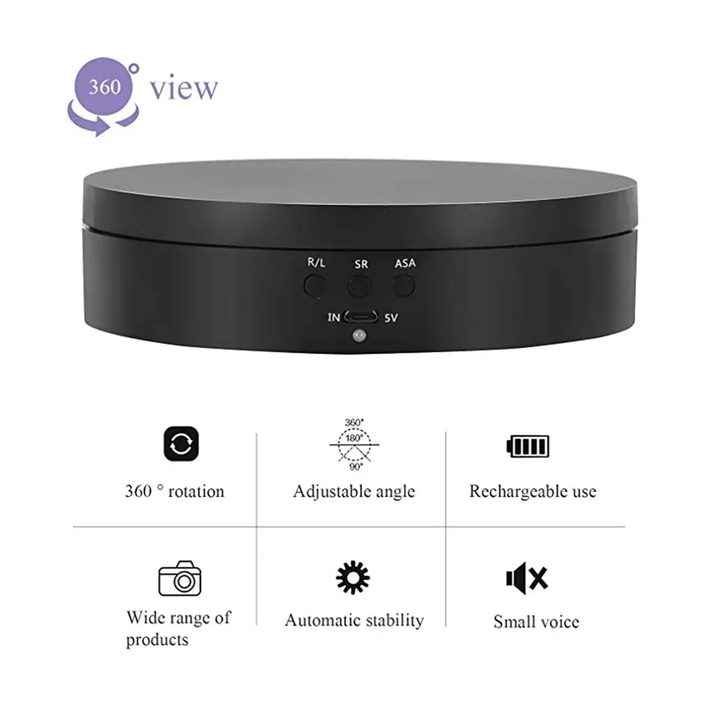 

Intelligent Charging Speed Electric Turntable Adjustable Photography 360 Degrees Auto Rotating Stand For Jewellery Watch Display