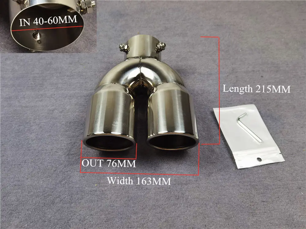 Цельная Автомобильная Стайлинг черная/серебряная выхлопная труба из